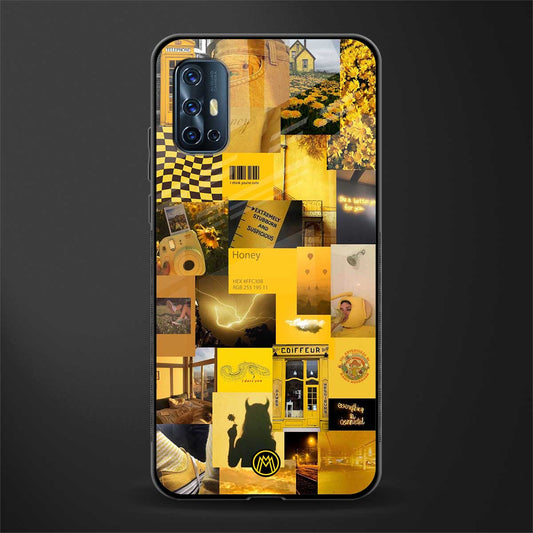 black yellow aesthetic collage glass case for vivo v17 image