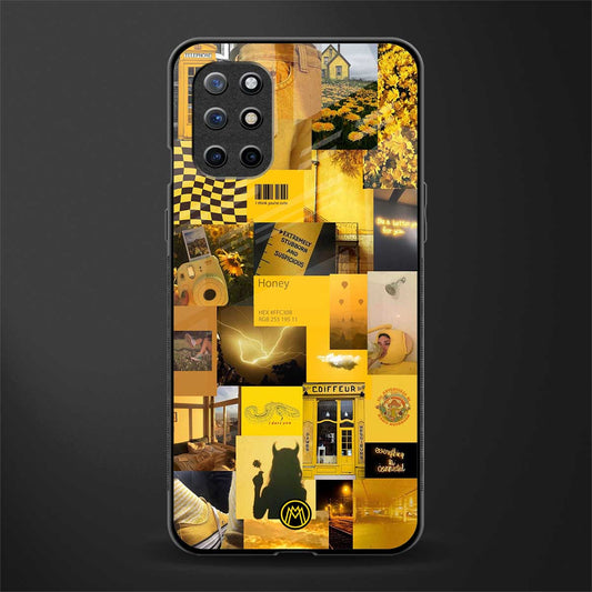 black yellow aesthetic collage glass case for oneplus 8t image