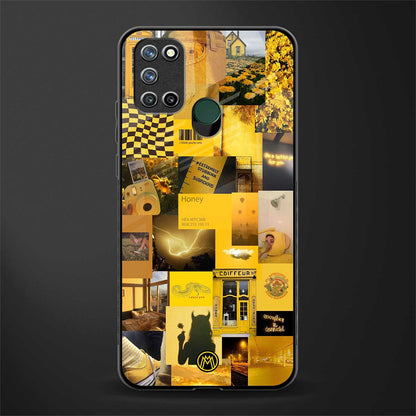 black yellow aesthetic collage glass case for realme 7i image