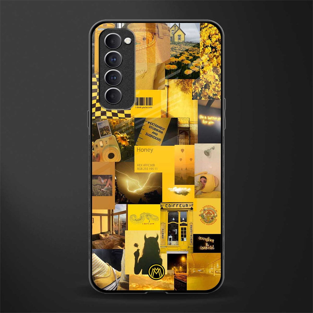 black yellow aesthetic collage glass case for oppo reno 4 pro image