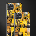 black yellow aesthetic collage glass case for oppo f17 pro image-2