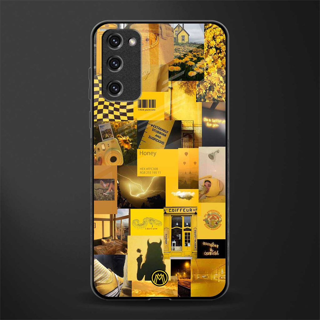 black yellow aesthetic collage glass case for samsung galaxy s20 fe image