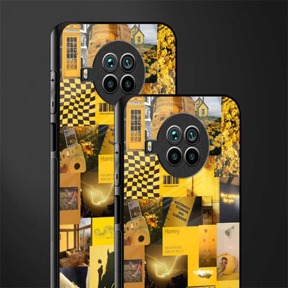 black yellow aesthetic collage glass case for mi 10i image-2
