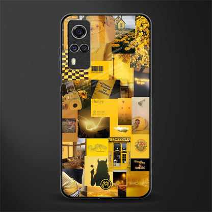 black yellow aesthetic collage glass case for vivo y51 image