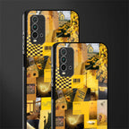 black yellow aesthetic collage glass case for redmi 9 power image-2
