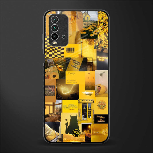 black yellow aesthetic collage glass case for redmi 9 power image