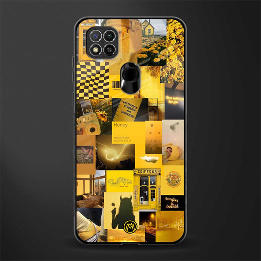 black yellow aesthetic collage glass case for redmi 9 image