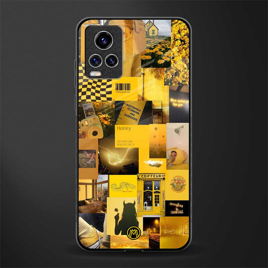 black yellow aesthetic collage glass case for vivo v20 pro image