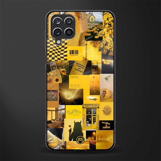black yellow aesthetic collage glass case for samsung galaxy m12 image
