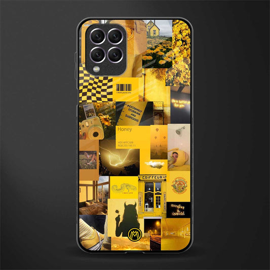 black yellow aesthetic collage glass case for samsung galaxy f62 image