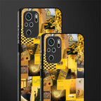 black yellow aesthetic collage glass case for redmi note 10s image-2