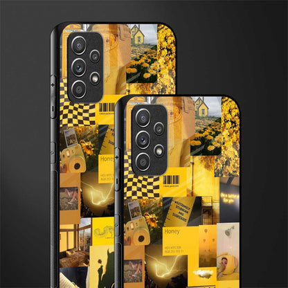 black yellow aesthetic collage glass case for samsung galaxy a32 4g image-2