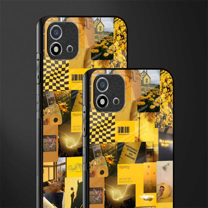 black yellow aesthetic collage glass case for realme c20 image-2