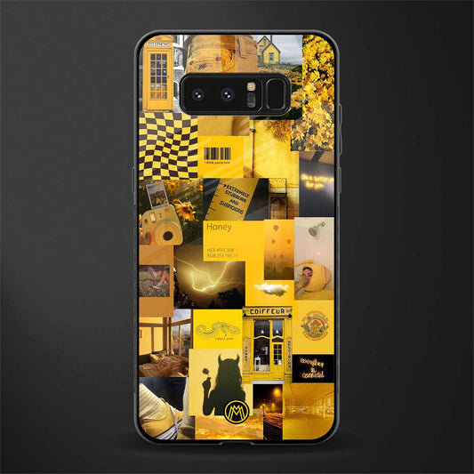 black yellow aesthetic collage glass case for samsung galaxy note 8 image