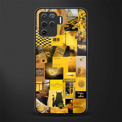 black yellow aesthetic collage glass case for oppo f19 pro image