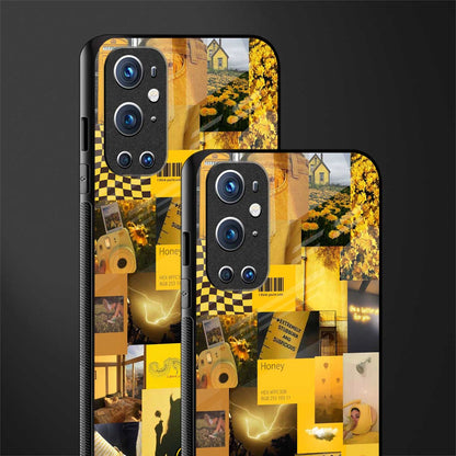 black yellow aesthetic collage glass case for oneplus 9 pro image-2