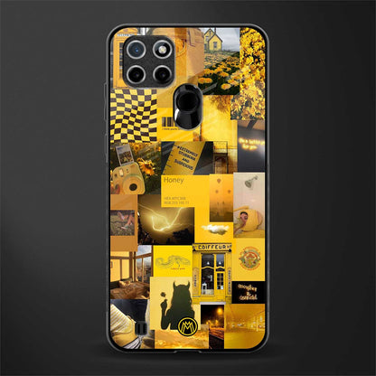 black yellow aesthetic collage glass case for realme c21 image