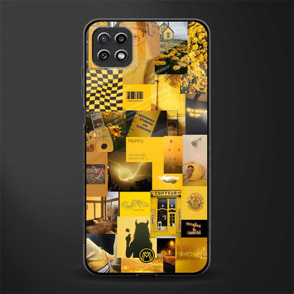 black yellow aesthetic collage glass case for samsung galaxy a22 5g image