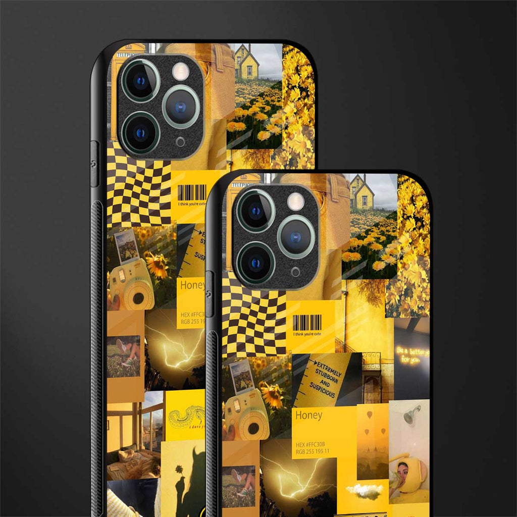 black yellow aesthetic collage glass case for iphone 11 pro max image-2