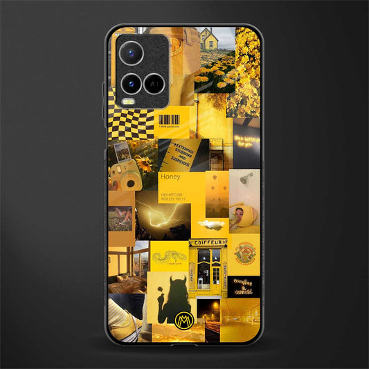 black yellow aesthetic collage glass case for vivo y33s vivo y33t image