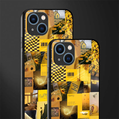 black yellow aesthetic collage glass case for iphone 13 image-2