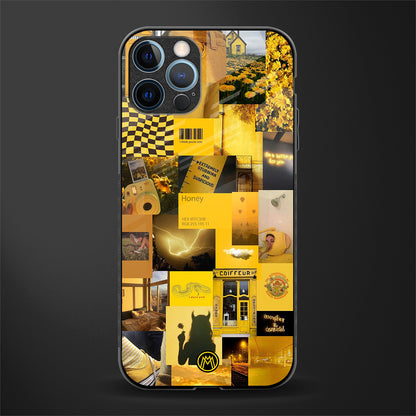 black yellow aesthetic collage glass case for iphone 12 pro max image