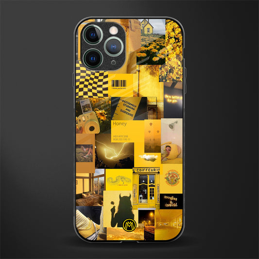 black yellow aesthetic collage glass case for iphone 11 pro max image