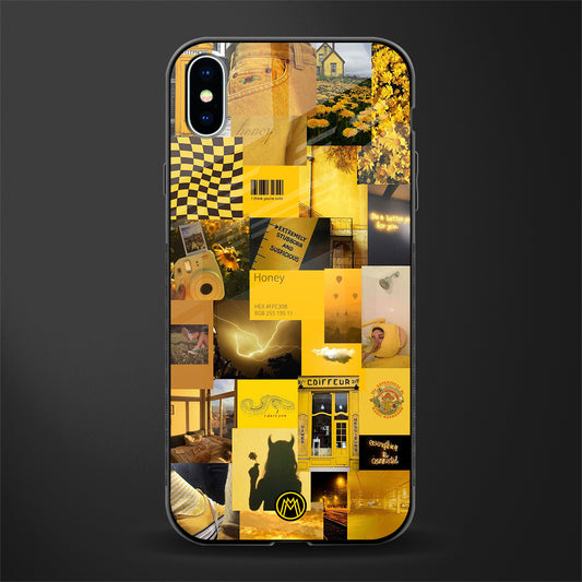 black yellow aesthetic collage glass case for iphone xs max image