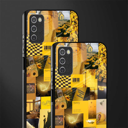 black yellow aesthetic collage glass case for samsung galaxy a03s image-2