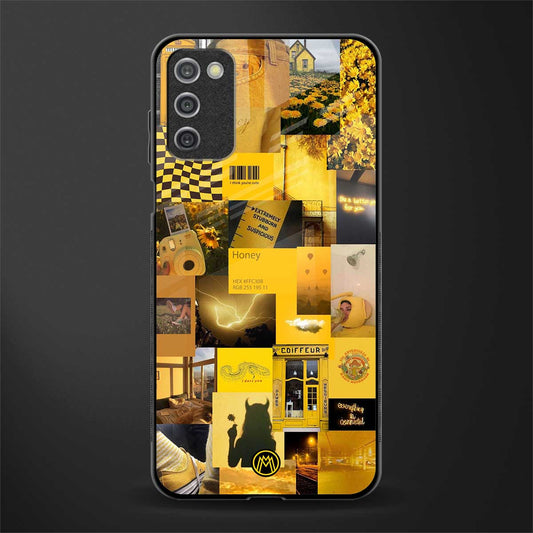 black yellow aesthetic collage glass case for samsung galaxy a03s image