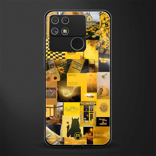 black yellow aesthetic collage back phone cover | glass case for realme narzo 50a