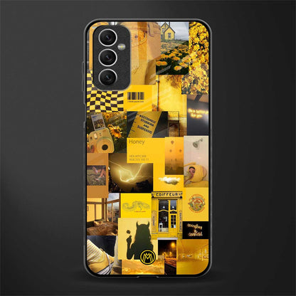 black yellow aesthetic collage glass case for samsung galaxy m52 5g image