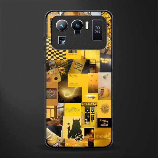 black yellow aesthetic collage glass case for mi 11 ultra 5g image