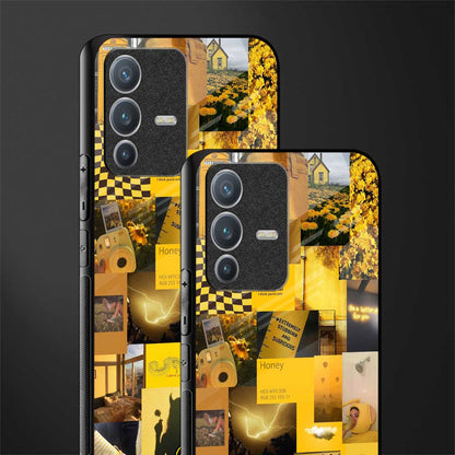 black yellow aesthetic collage glass case for vivo v23 pro 5g image-2