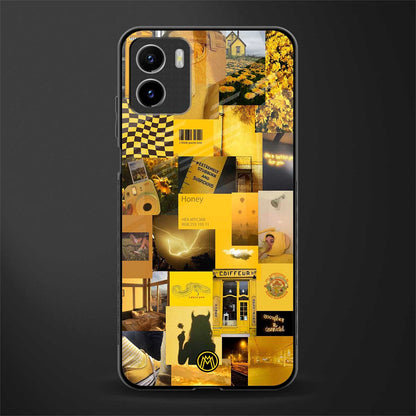 black yellow aesthetic collage glass case for vivo y15s image