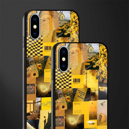 black yellow aesthetic collage glass case for iphone xs image-2