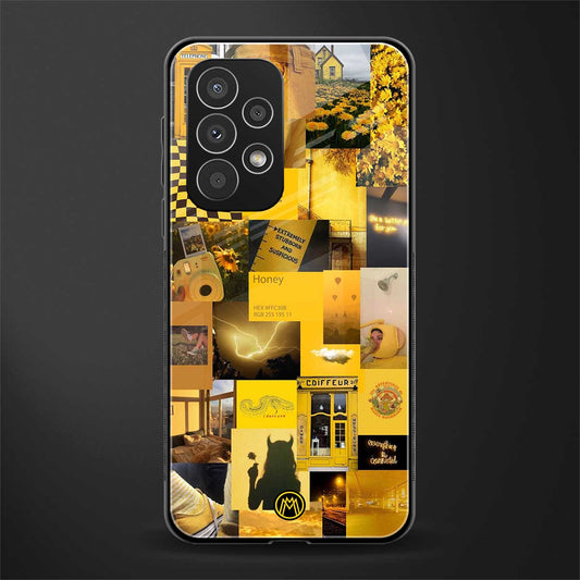black yellow aesthetic collage back phone cover | glass case for samsung galaxy a73 5g