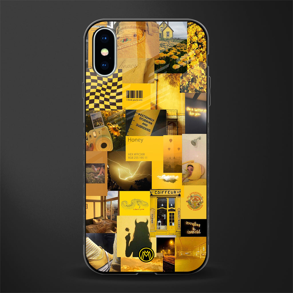 black yellow aesthetic collage glass case for iphone x image