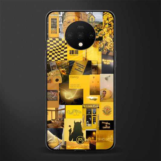 black yellow aesthetic collage glass case for oneplus 7t image
