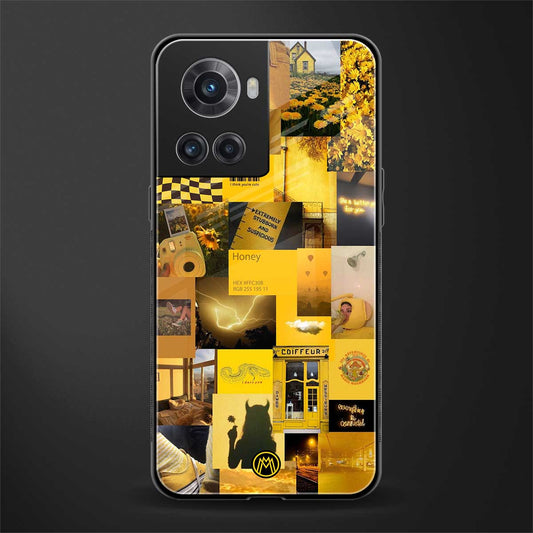 black yellow aesthetic collage back phone cover | glass case for oneplus 10r 5g
