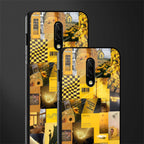 black yellow aesthetic collage glass case for oneplus 7 image-2