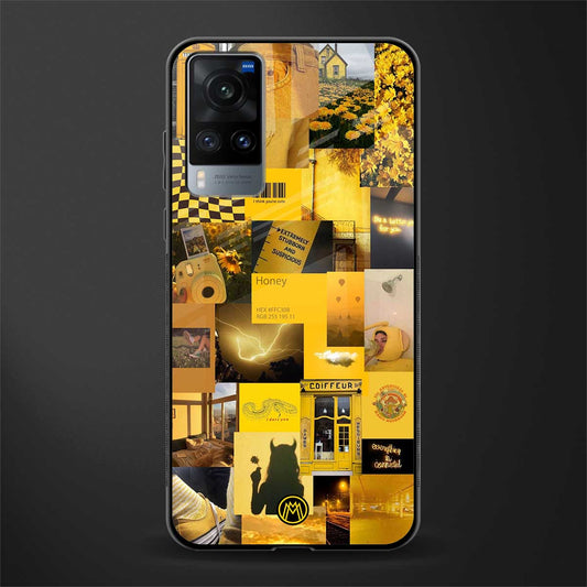 black yellow aesthetic collage glass case for vivo x60 image