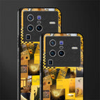 black yellow aesthetic collage glass case for vivo x80 pro 5g image-2