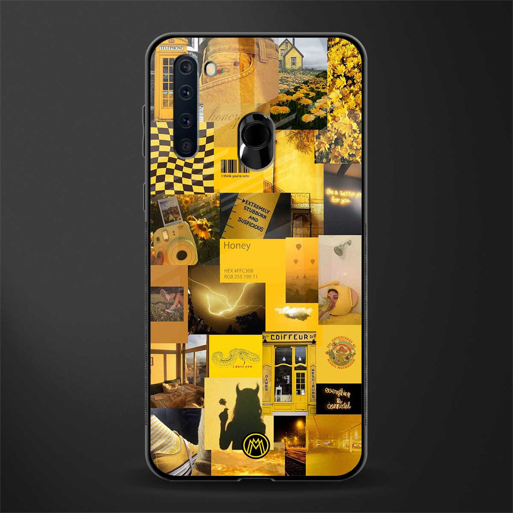 black yellow aesthetic collage glass case for samsung a21 image