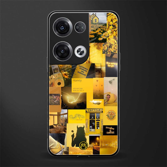 black yellow aesthetic collage back phone cover | glass case for oppo reno 8