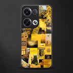 black yellow aesthetic collage back phone cover | glass case for oppo reno 8 pro