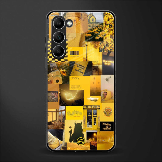 black yellow aesthetic collage glass case for phone case | glass case for samsung galaxy s23