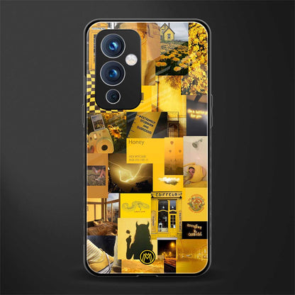 black yellow aesthetic collage back phone cover | glass case for oneplus 9