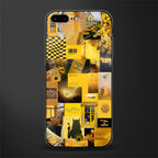 black yellow aesthetic collage glass case for iphone 8 plus image