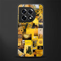 black yellow aesthetic collage back phone cover | glass case for oneplus 11